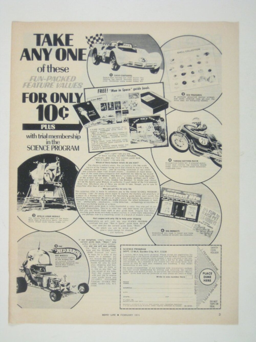 Model Ad Print Vintage 1971 Science Lunar Module